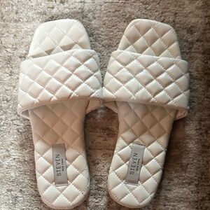 Steven Women's Quilted Cream Slippers